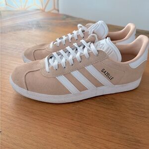 Size 7 Adidas Gazelle sneakers, Light Pink